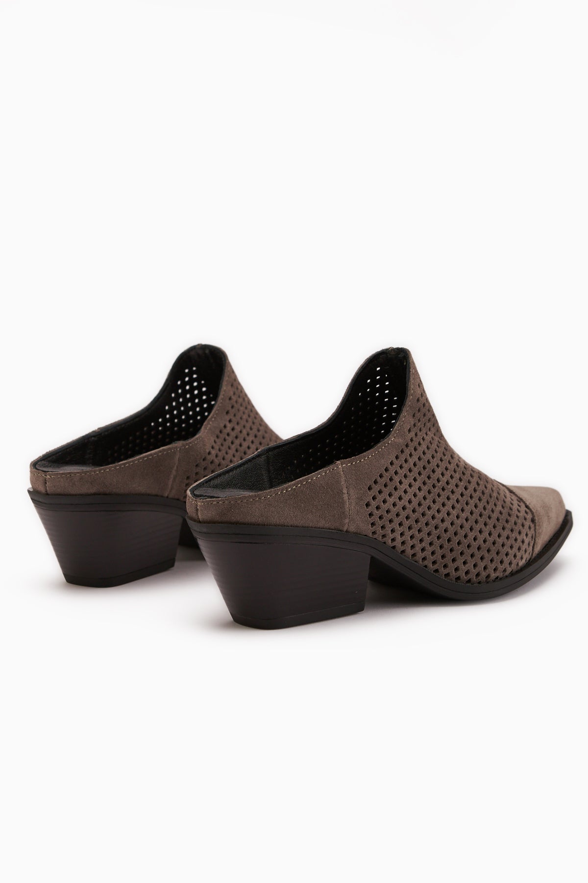 Lamai Hakiki Deri Vizon Önü Kapalı Topuklu Kadın Terlik