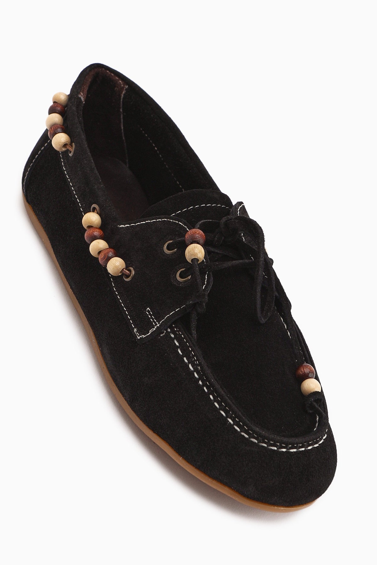 Liah Hakiki Deri Siyah Kadın Loafer Ayakkabı