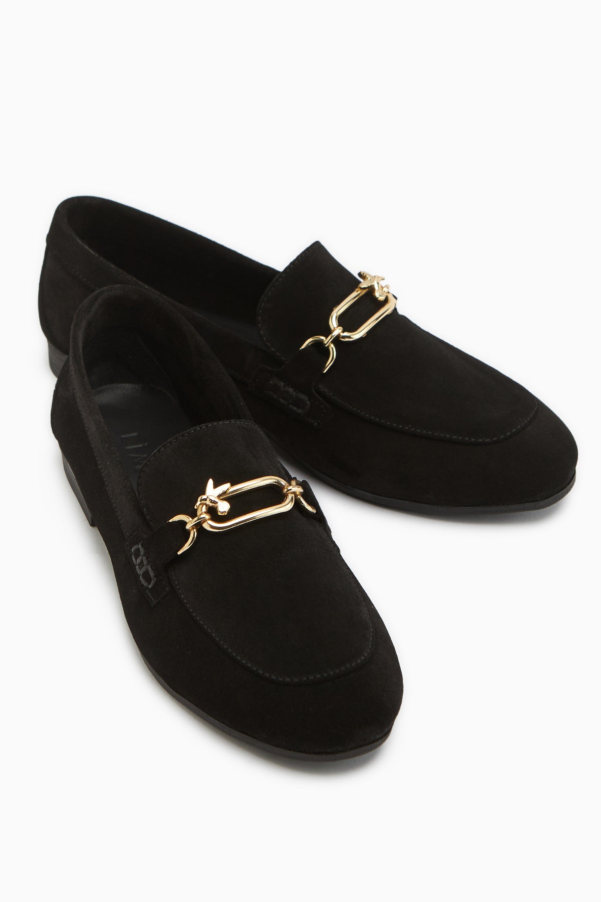 Alessa Hakiki Deri Siyah Tokalı Loafer Kadın Günlük Makosen Ayakkabı