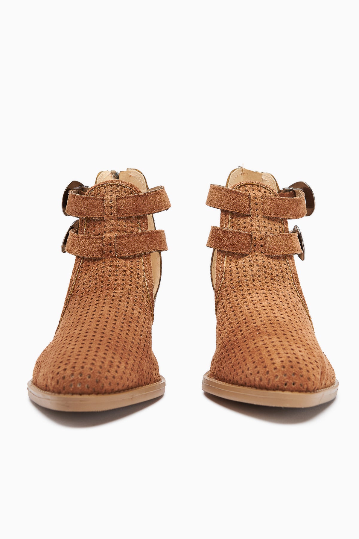 Carin Taba Süet Toka Detaylı Arkadan Fermuarlı Kadın Yazlık Bot