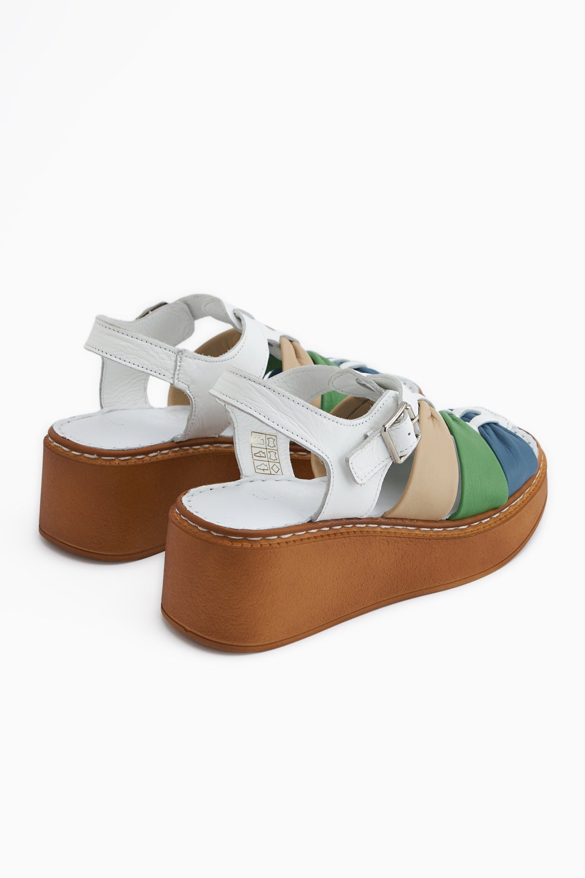 Larisa Hakiki Deri Beyaz Kadın Sandalet