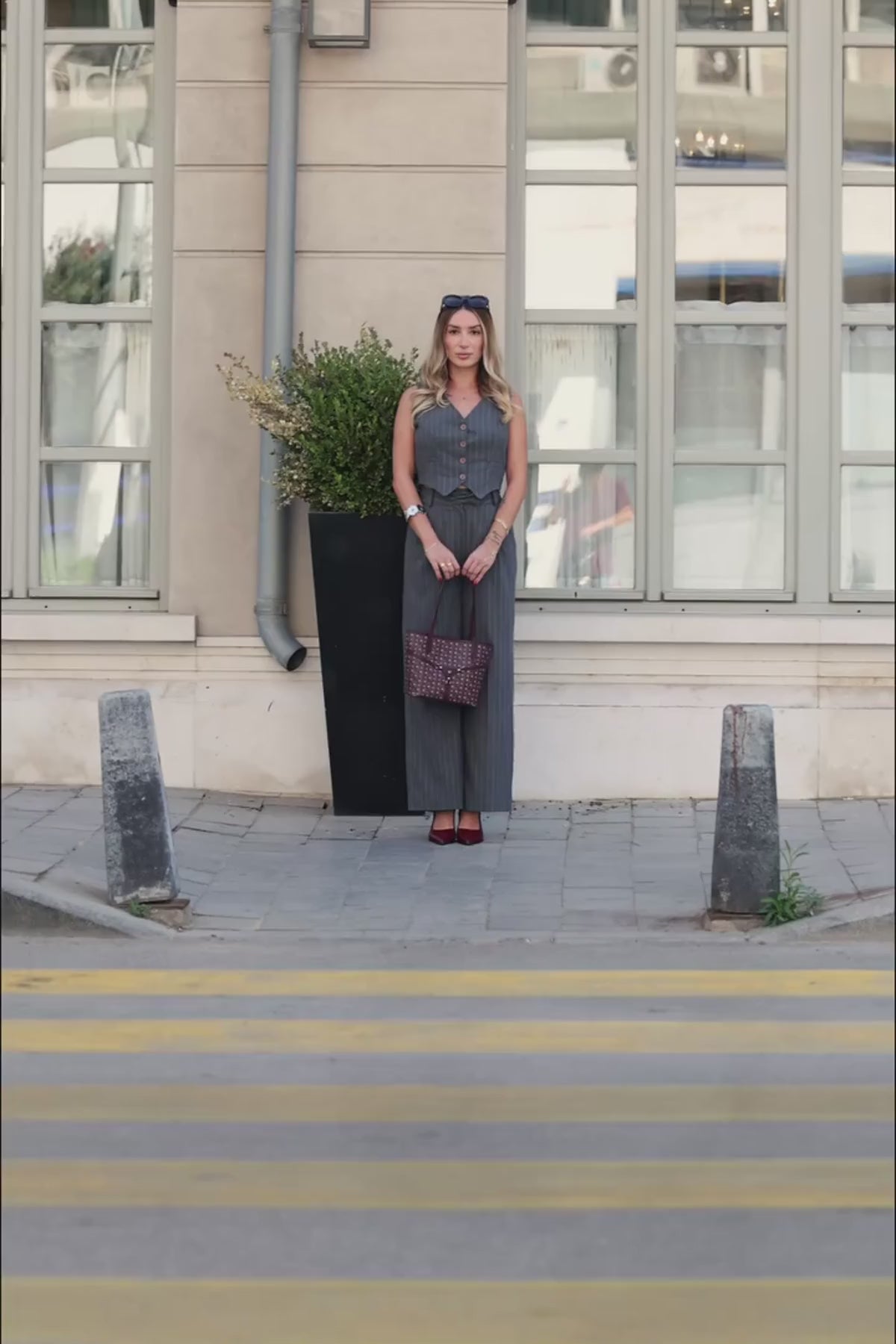 Lucy Bordo Kalın Topuklu Ayakkabı Kadın Stiletto