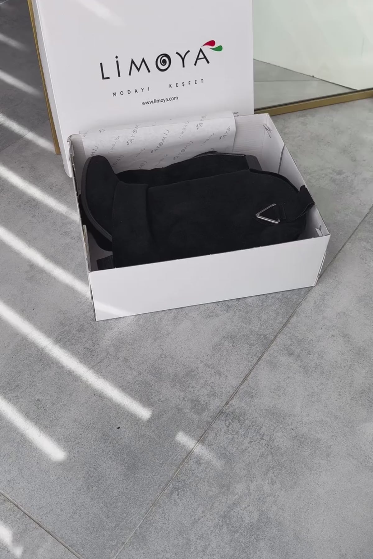 Peggy Siyah Süet Kadın Topuklu Western Çizme