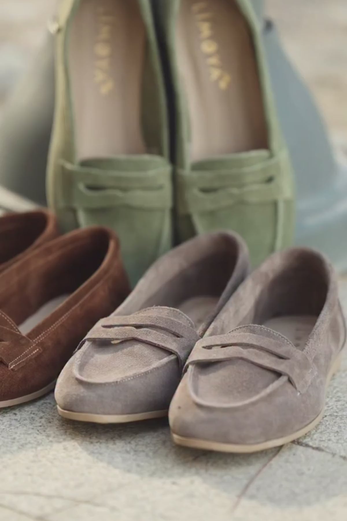 Solina Hakiki Deri Kahve Süet Makosen Ayakkabı Rahat Günlük Loafer