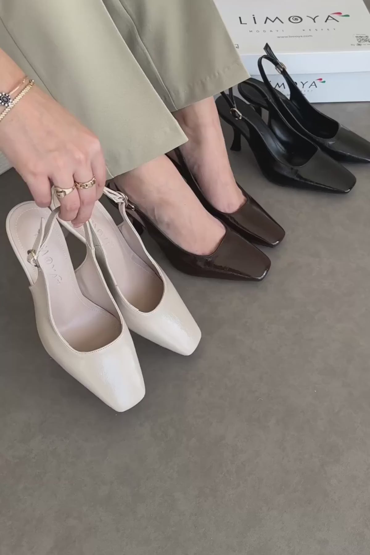 Senja Kahve Küt Burunlu Kadın Topuklu Ayakkabı