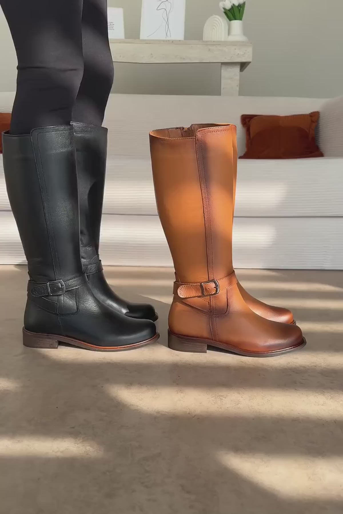 Marla Hakiki Deri Siyah Kadın Çizme