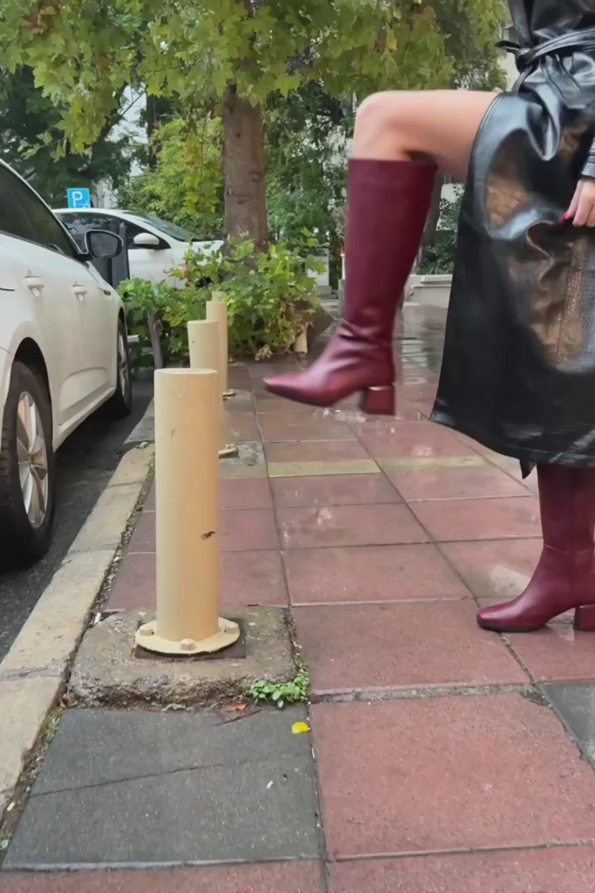 Miami Bordo Küt Burunlu Çizme