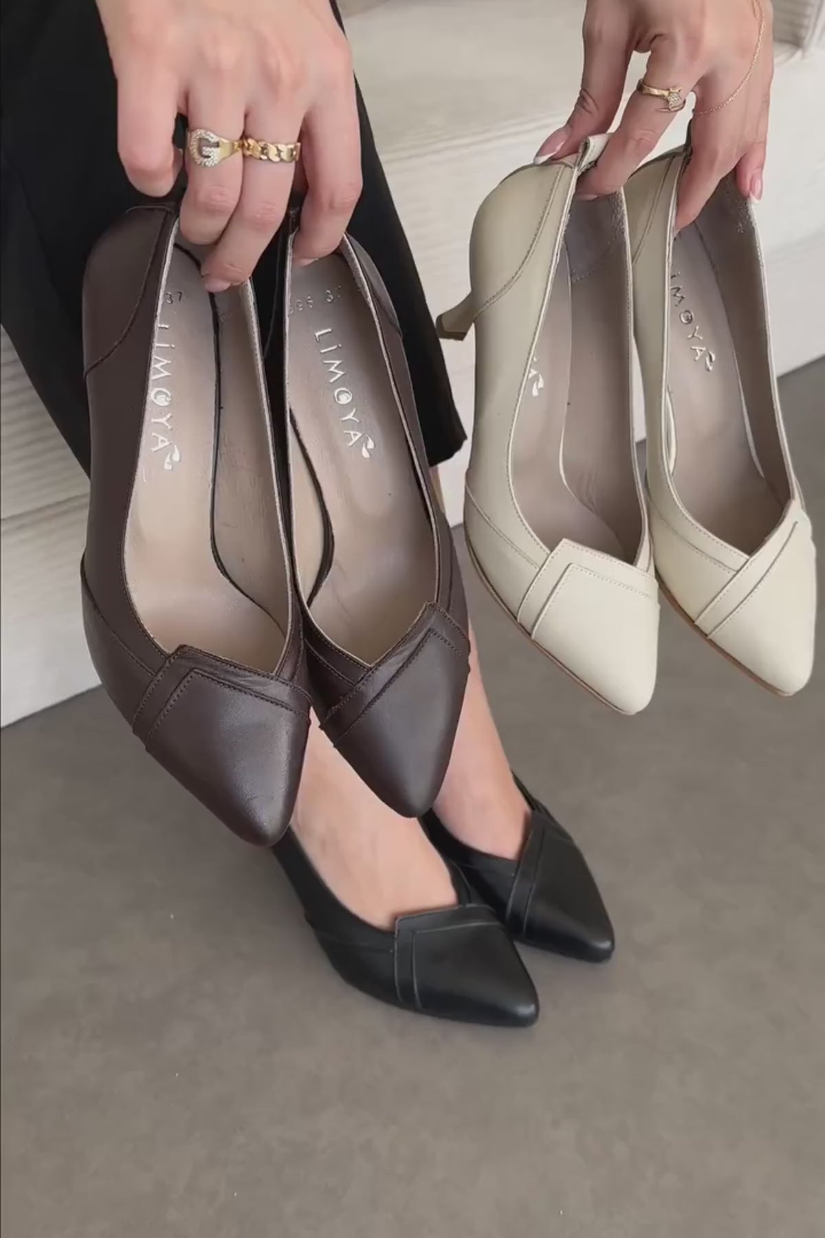 Mirella Hakiki Deri Kahve Kadın Topuklu Ayakkabı